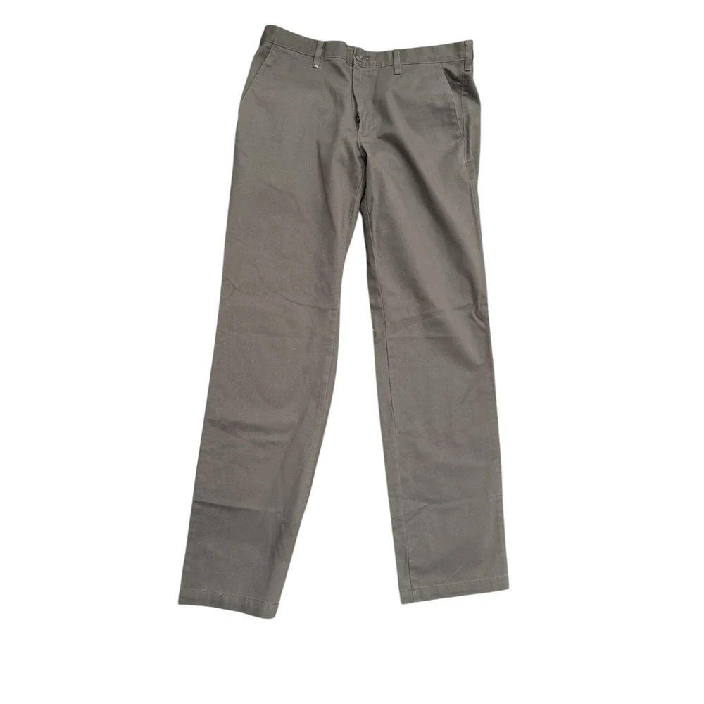 Eddie Bauer Mens Chino Pants 36x36 Gray Charcoal Classic Straight 100 Cotton NWT